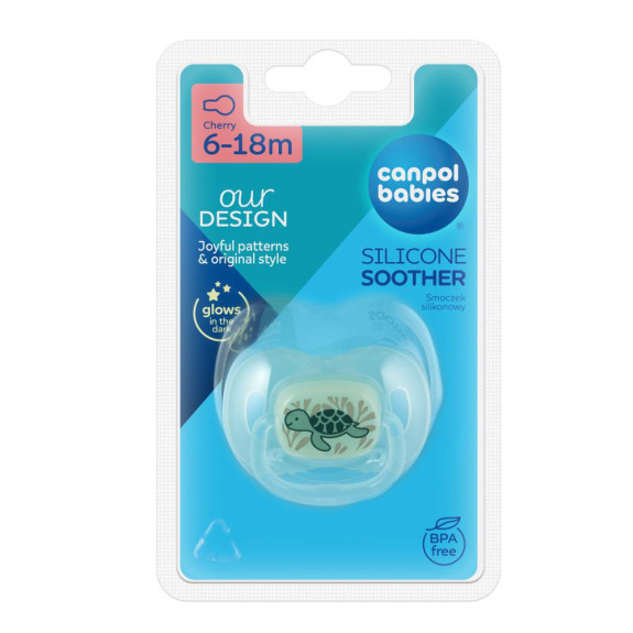 Cumlík svietiaci silikónový čerešnička Love & Sea Canpol babies