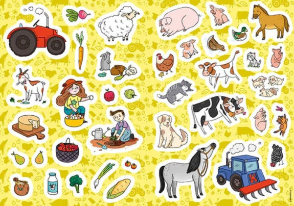 Omaľovánky A4 so samolepkami Farma