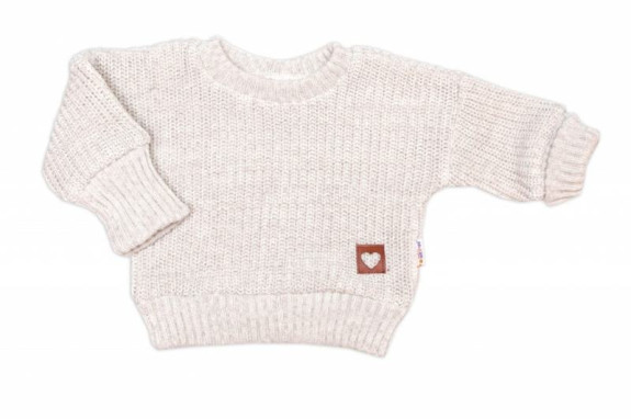Rastúci oversize pletený svetrík pre bábätko sv. béžový Baby Nellys