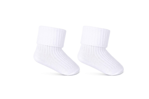 Dojčenské ponožky vyhrňovacie biele Be Snazzy