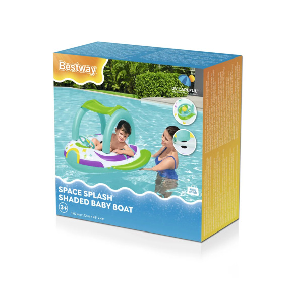 Detský nafukovací čln so strieškou Space Splash Bestway