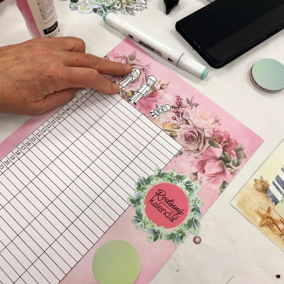 Diárové pečiatky Stampo Bullet Journal 67 ks - Rodinný kalendár Aladine