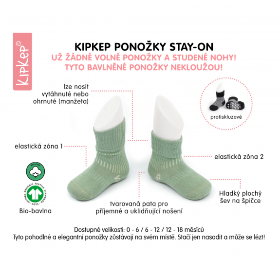 Detské ponožky Stay-on-Socks Veľ. 12 - 18 m 2 páry KipKep