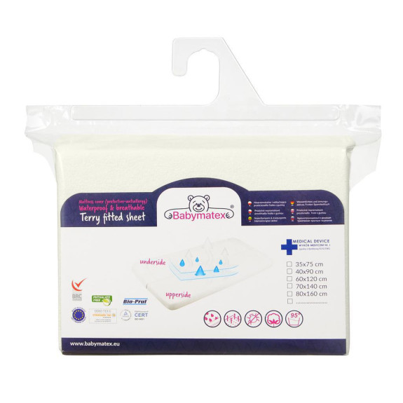 Nepremokavé prestieradlo froté 70 x 140 cm Babymatex