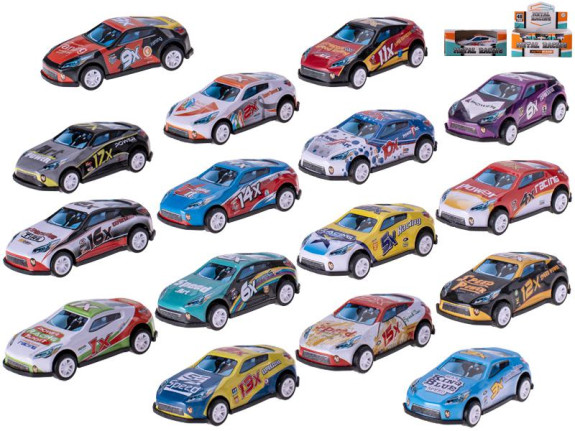 Auto závodné 6,5 cm kov spätný chod