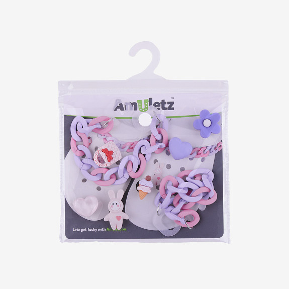 Amulety - ozdoby na topánky Amuletz Lila set mix Coqui