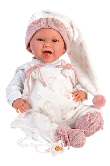 Obleček pre bábiku New Born veľkosti 40-42 cm s nosítkom cez rameno Llorens