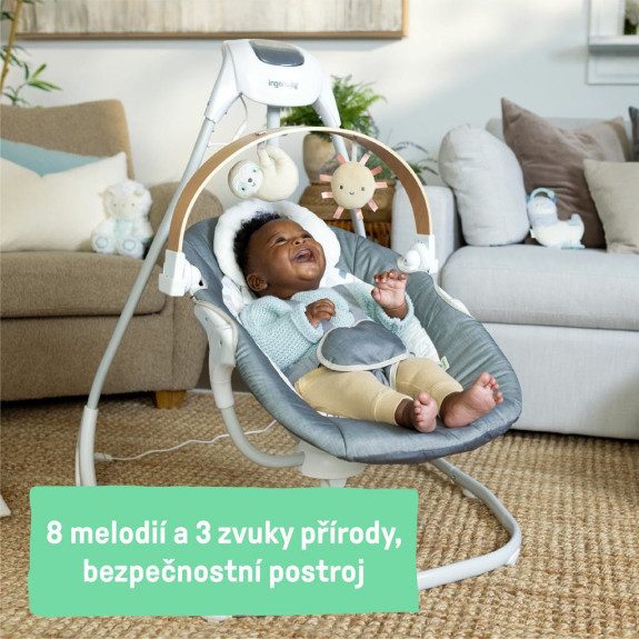 Hojdačka pohupujúca hudobný Parker™ 0 m+, do 9 kg Ingenuity