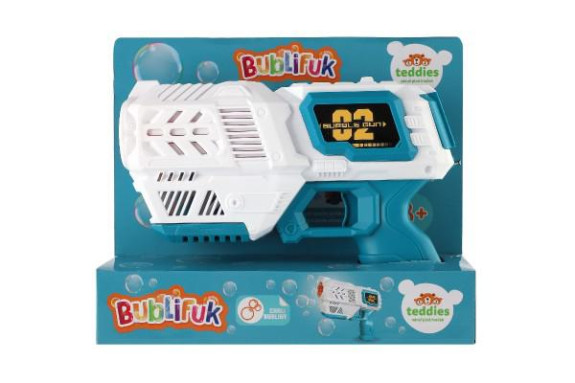 Bublifuk pištole s náplňou 19 cm na batérie