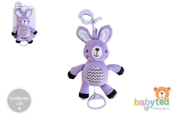 Naťahovací hrací strojček plyš 30 cm záves na postieľku/kočík Babyted