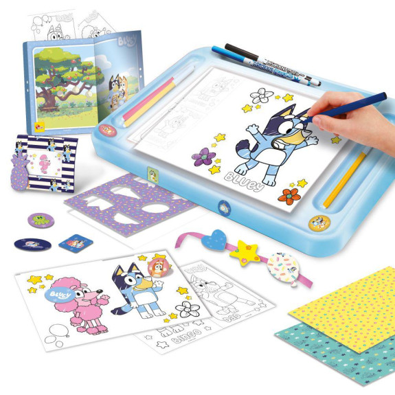 BLUEY škola kreslenie s podsvietenou tabuľou