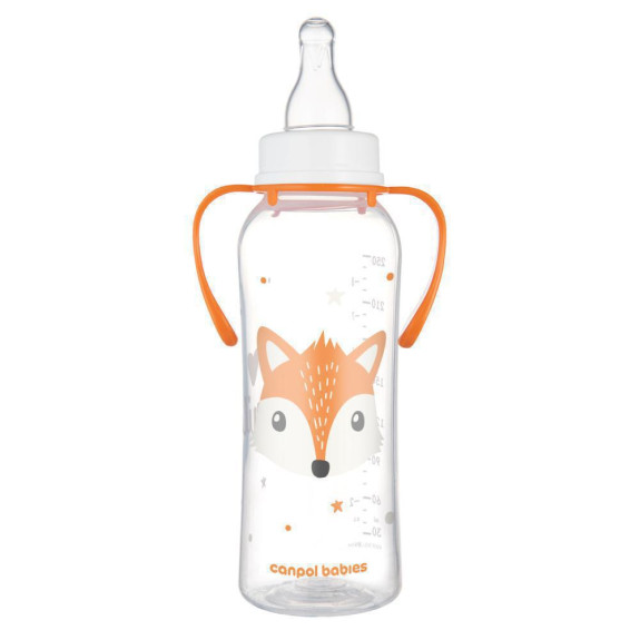 Fľaša úzkohrdlá s úchytmi Cute Animals 250 ml Canpol babies