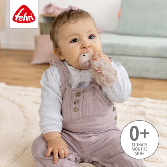 Hrkálka do ruky plameniak, Pink Baby Fehn