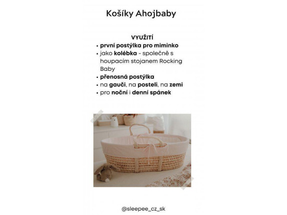 Mojžišov košík pre bábätko Paper Dream white + matrac Airdream Ahojbaby