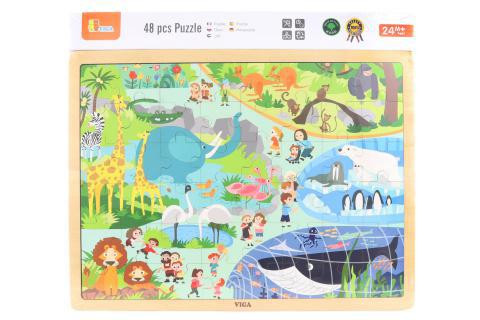 Drevené puzzle 48 dielikov Viga - Zoo