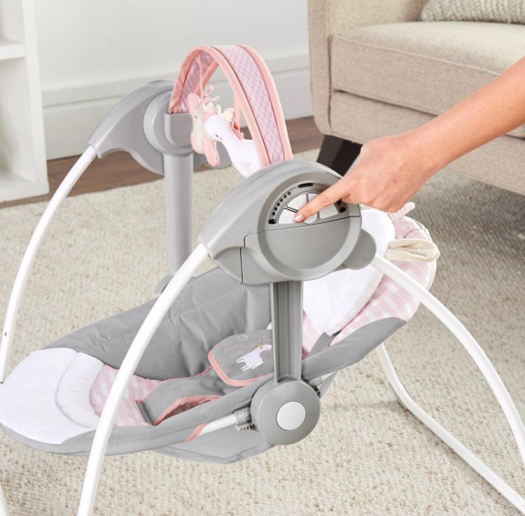 Hojdačka s melódiou Flora the Unicorn™ 0 m+ do 9 kg Ingenuity