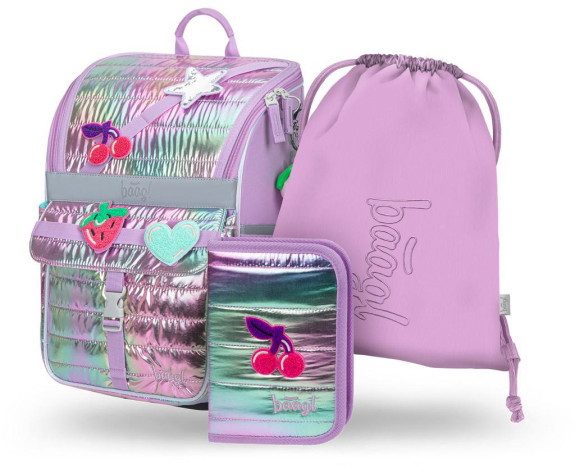 Set 3 Zippy Lavender: aktovka, peračník, sáčok Baagl