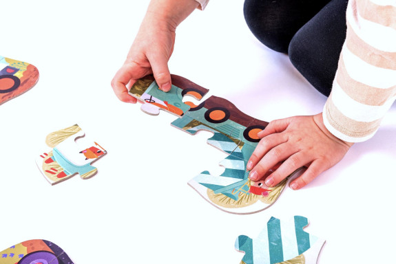 Vééľké puzzle Stavebné stroje KukiKuk