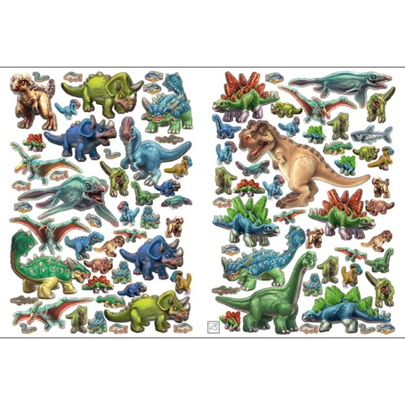 Metalická samolepková knižka Dinosaury