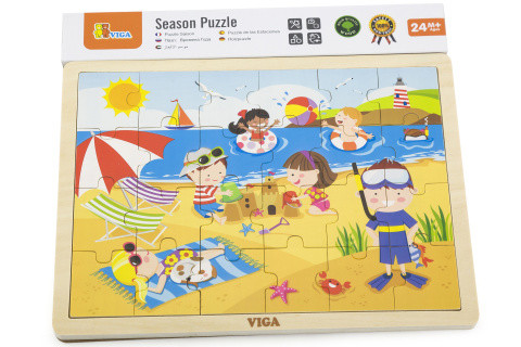 Drevené puzzle 24 dielikov - leto