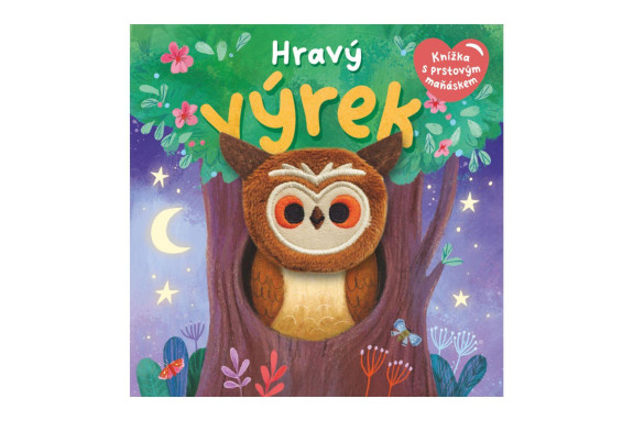 Hravý výrek knižka s prstovým maňáskom 12,5 x 12,5 cm