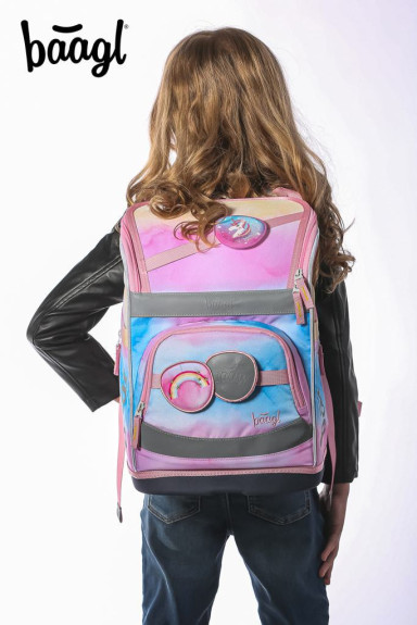 Školská aktovka Zippy plus Rainbow Unicorn Baagl
