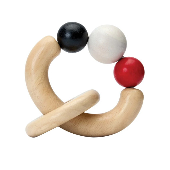 Kontrastná hrkálka s korálkami PlanToys