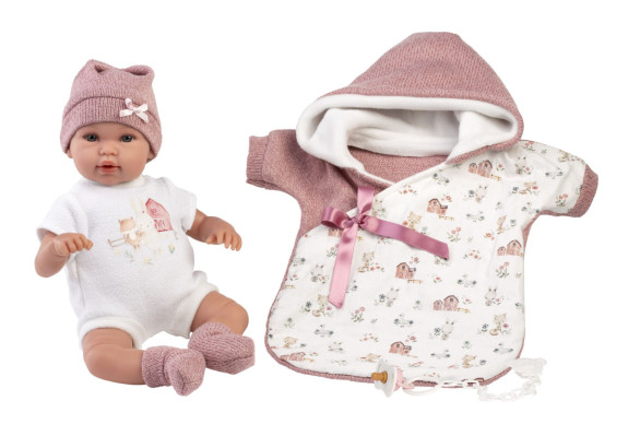 Obleček pre bábiku bábätko New Born veľkosti 35-36 cm s doplnkami Llorens