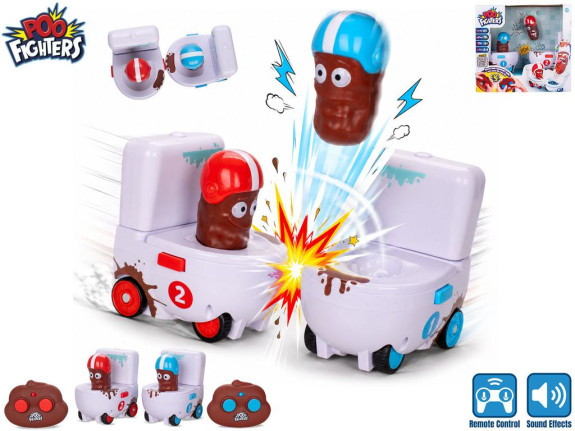 Poo Fighters R/C súboj záchodov 2 ks 12 cm 2,4 GHz plná funkcia na batérie