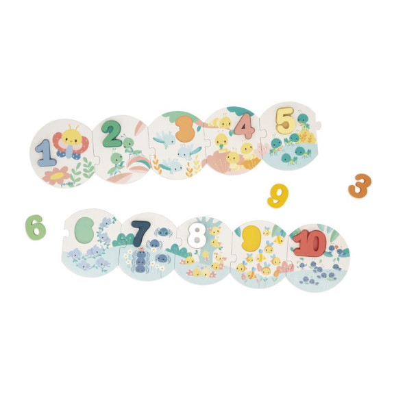 Vkladacie drevené puzzle pre deti Čísla Pure Janod