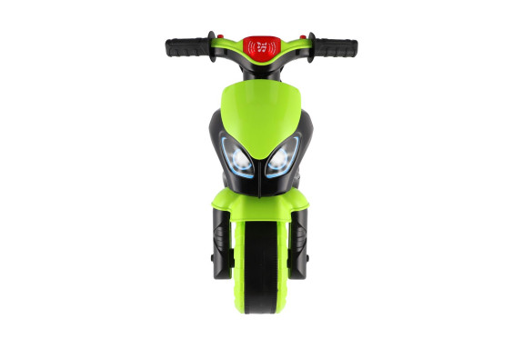 Odrážadlo motorka zeleno-čierna so svetlom so zvukom