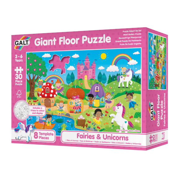 Veľké podlahové puzzle - Víly a jednorožce
