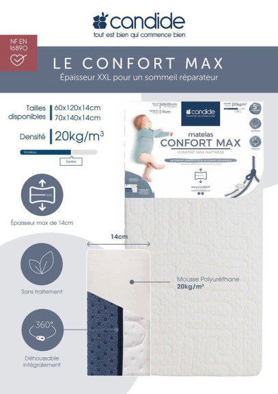 Matrac Comfort Max 60 x 120 x 14 cm Candide