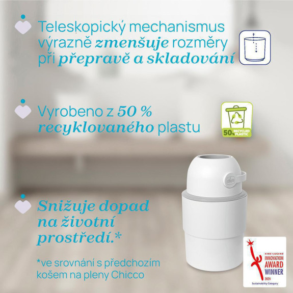 Kôš na plienky teleskopický Odour Off na odstránenie zápachu Chicco