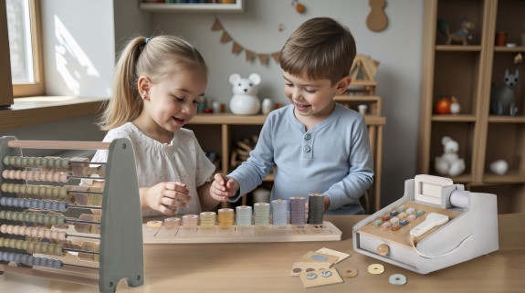 Drevená Montessori hra Počítanie Zopa