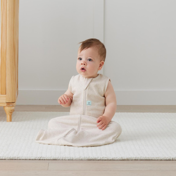 Vrece na spanie organická bavlna Jersey Oatmeal Marle 0,2 tog ErgoPouch