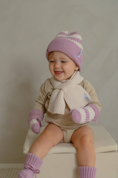 Čiapka Stripe Merino Mauve Lodger