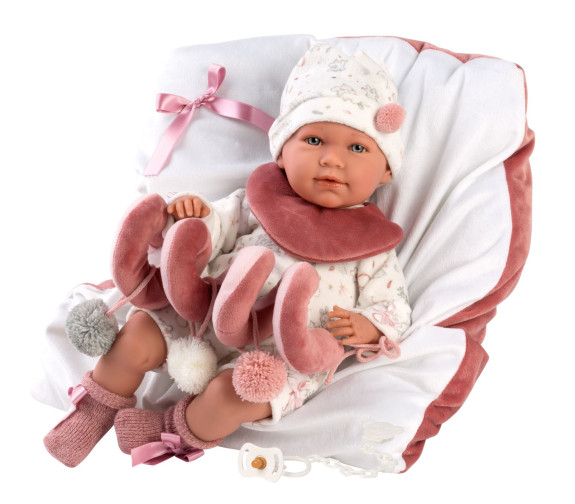 Obleček pre bábiku New Born veľkosti 40-42 cm a podložka so špirálou Llorens