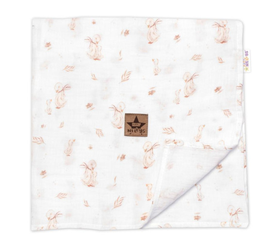 Mušelínová sada biela Goose 30 x 35 cm, 95 x 95 cm 2D letné Husičky Baby Nellys