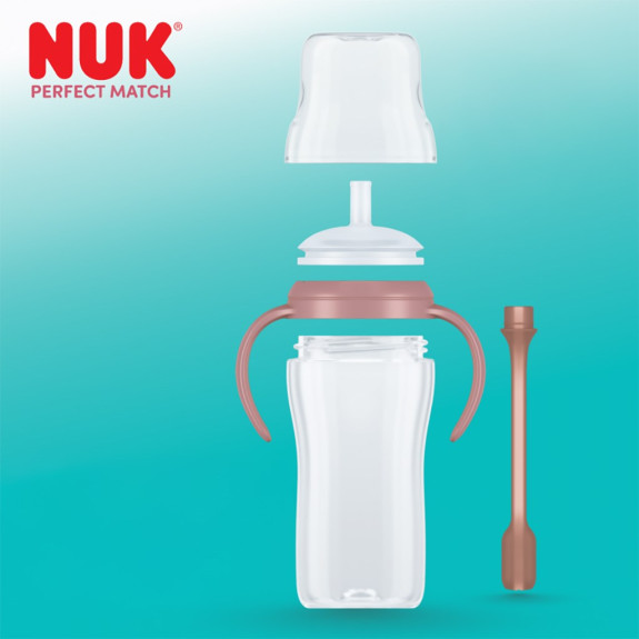 Dojčenská fľaša Perfect Match na učenie so slamkou Bear 260 ml NUK