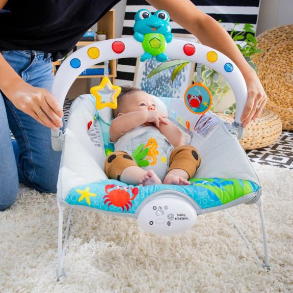 Lehátko hudobné vibračné so svetlami Kick to It Neptune do 9 kg Baby Einstein