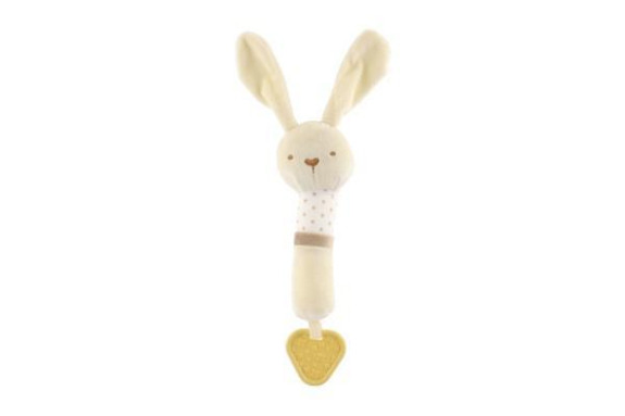 Pískátko/hryzátko zajac plyš 25 cm žlté