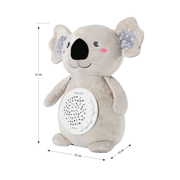 Plyšový zaspávač koala s projektorom Milly Mally