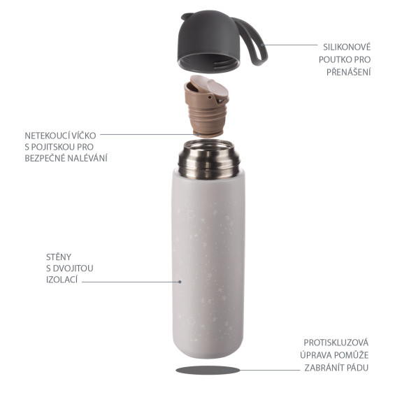 Termoska na tekutiny so silikónovým držiakom 400 ml Zopa