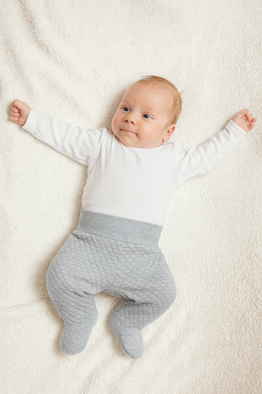Prešívané polodupačky šedej Baby Service