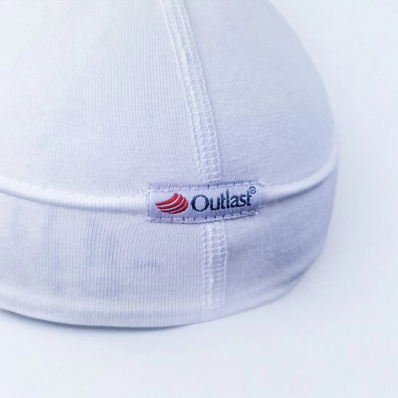 Čiapka tenká zaväzovacia plochý šev Outlast® UPF 50+ biela Little Angel