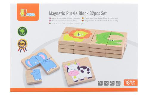 Drevené magnetické puzzle - zvieratká Viga