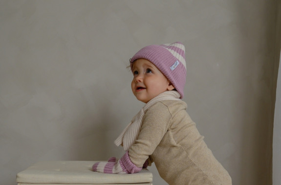 Čiapka Stripe Merino Mauve Lodger