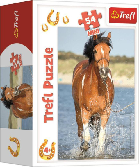 Minipuzzle koňa 4 druhy, 54 dielikov