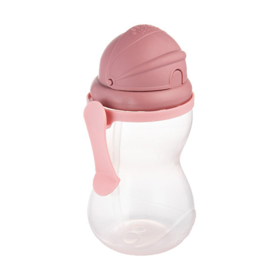 Športová fľaša so slamkou 370 ml RUŽOVÁ